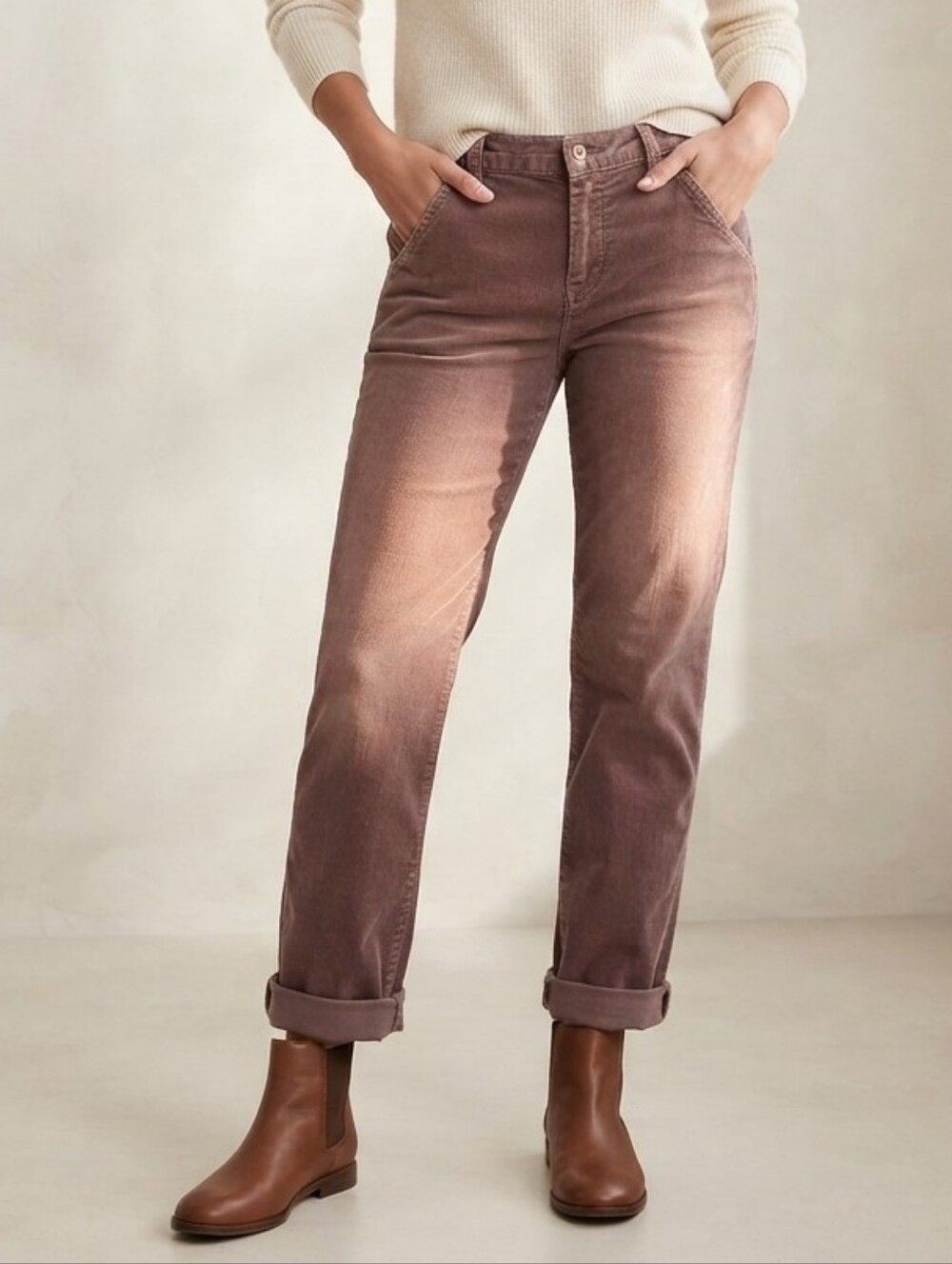 Paper Denim & Cloth Women's Corduroy Pants in Brown Cuffed Size 26